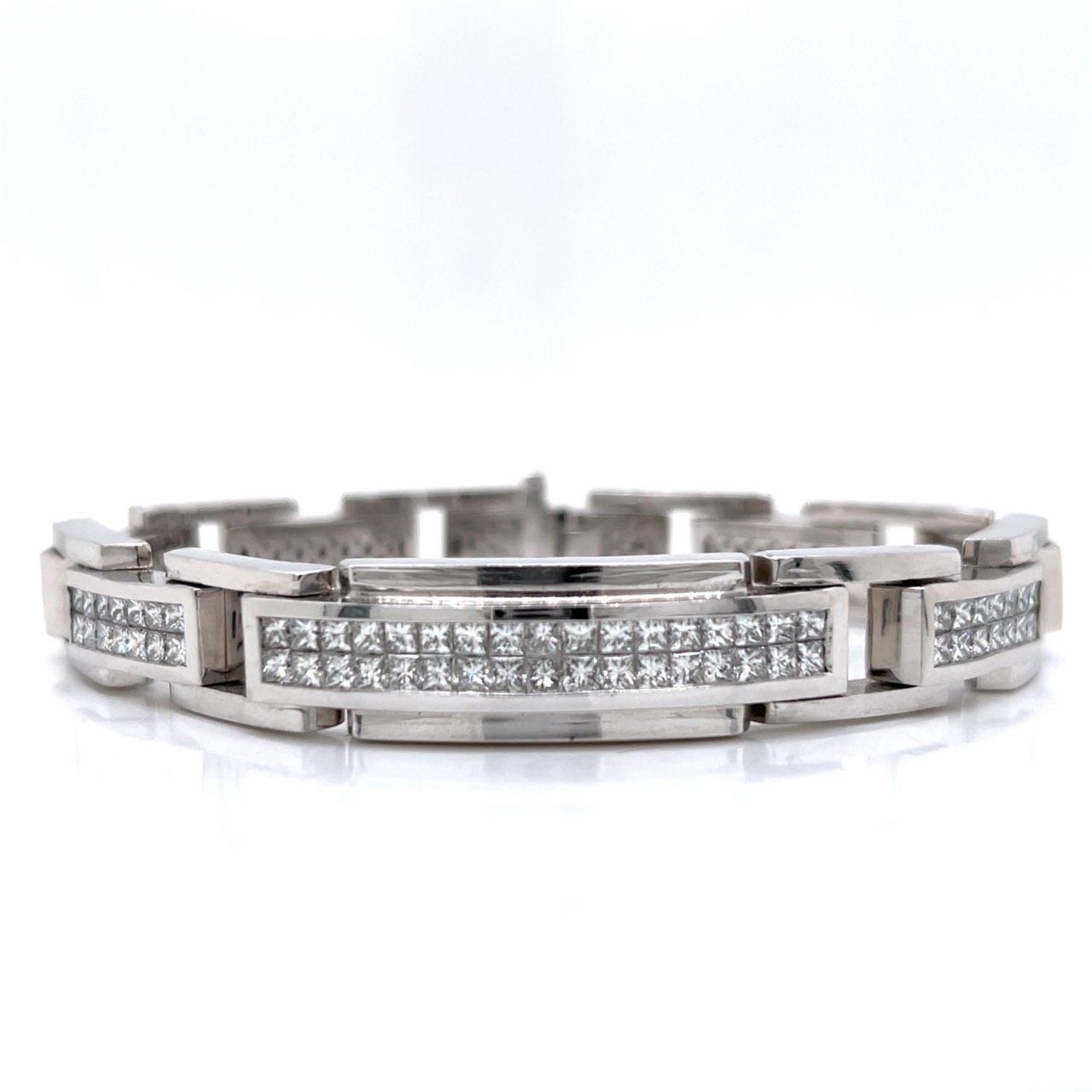 18K White Gold Diamond Men’s Bracelet