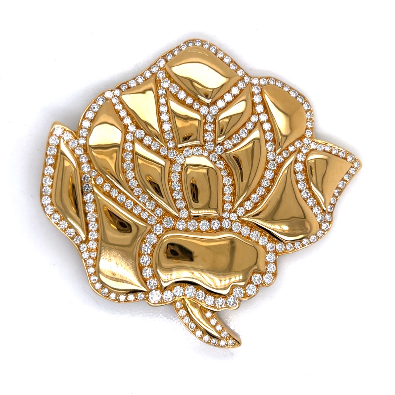 ARFAN PARIS French 18K Yellow Gold 16.80 Ct. Diamond Brooch