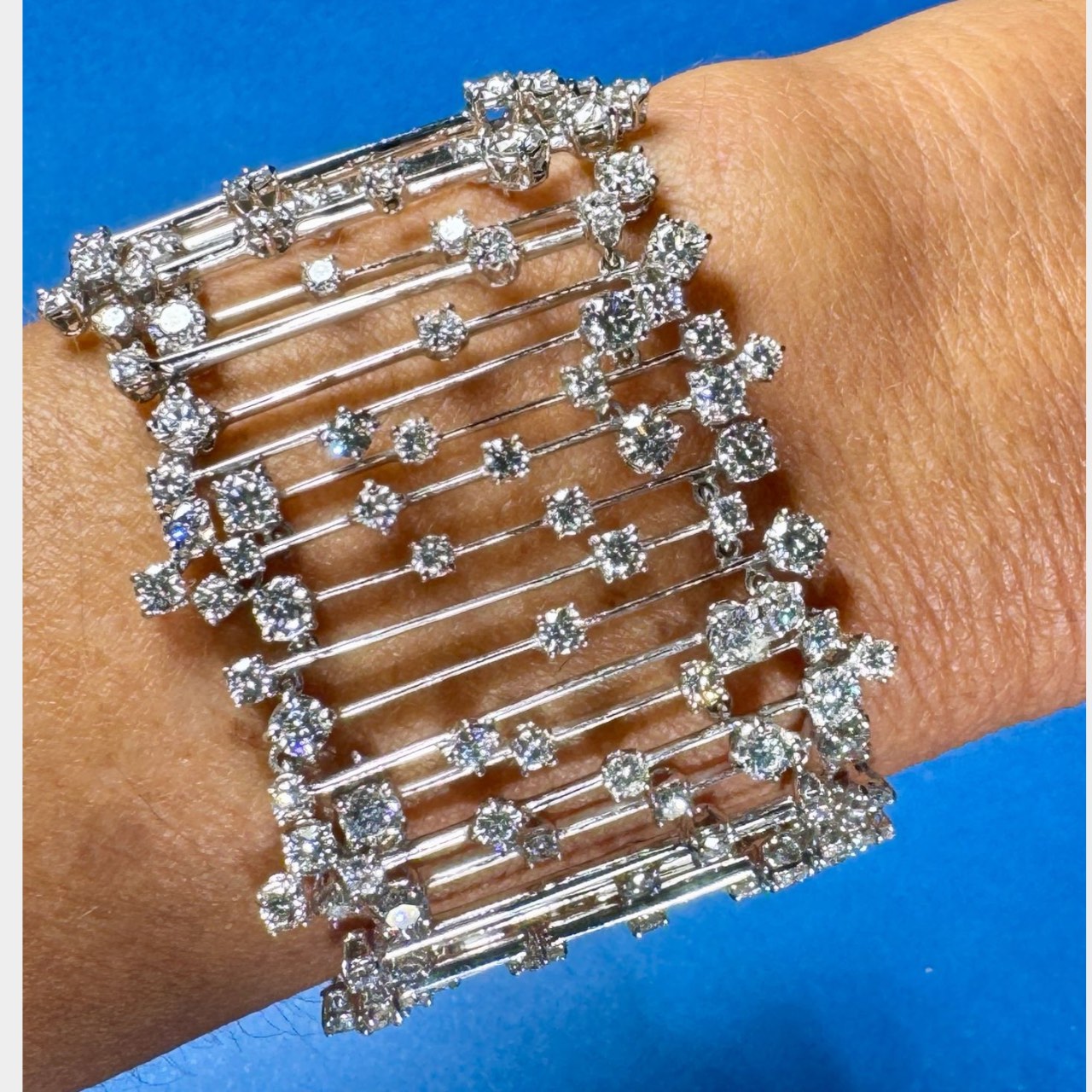 FRENCH IMPORT 18K White Gold Diamond Bracelet