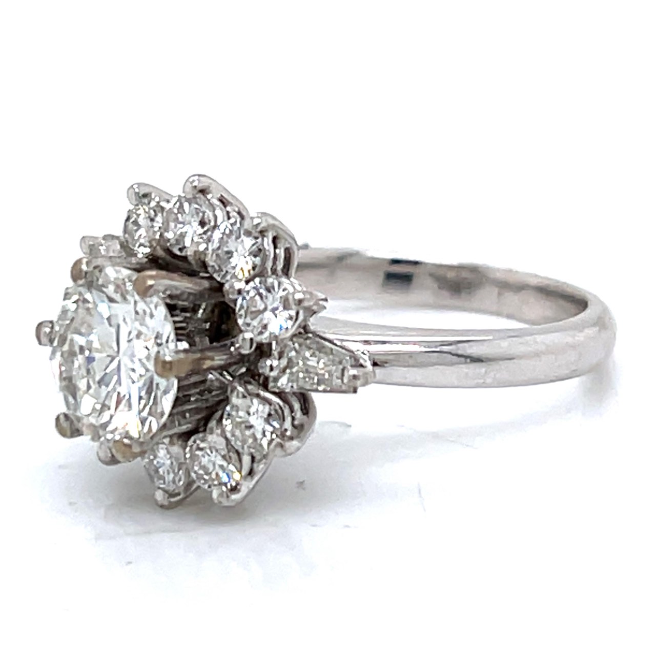 FRENCH 18K White Gold 3.46 Ct. Diamond Ring - Image 2