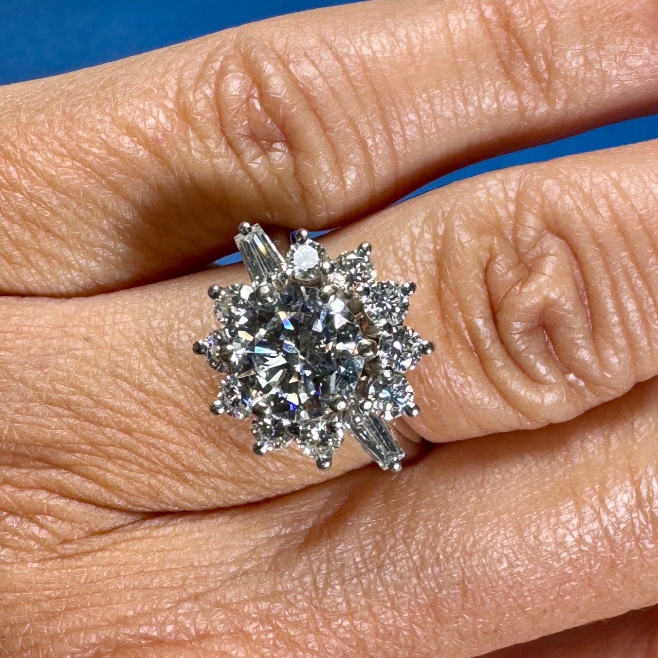 FRENCH 18K White Gold 3.46 Ct. Diamond Ring - Image 4