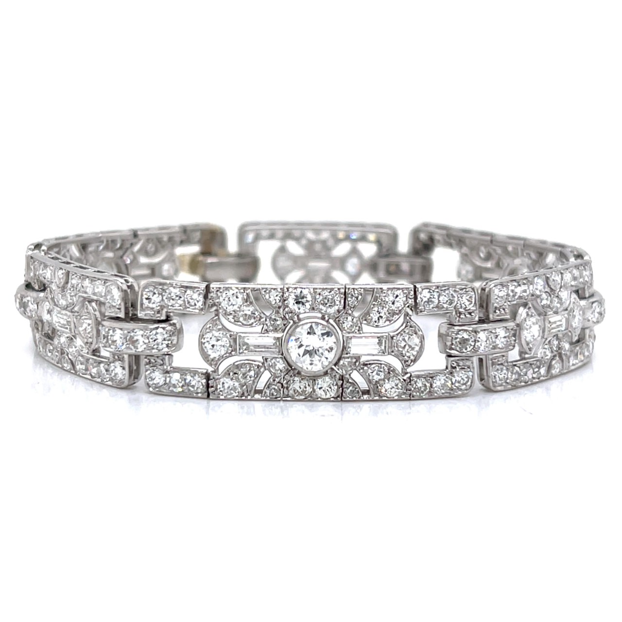Art Deco Platinum 12.50 Ct. Diamond Bracelet