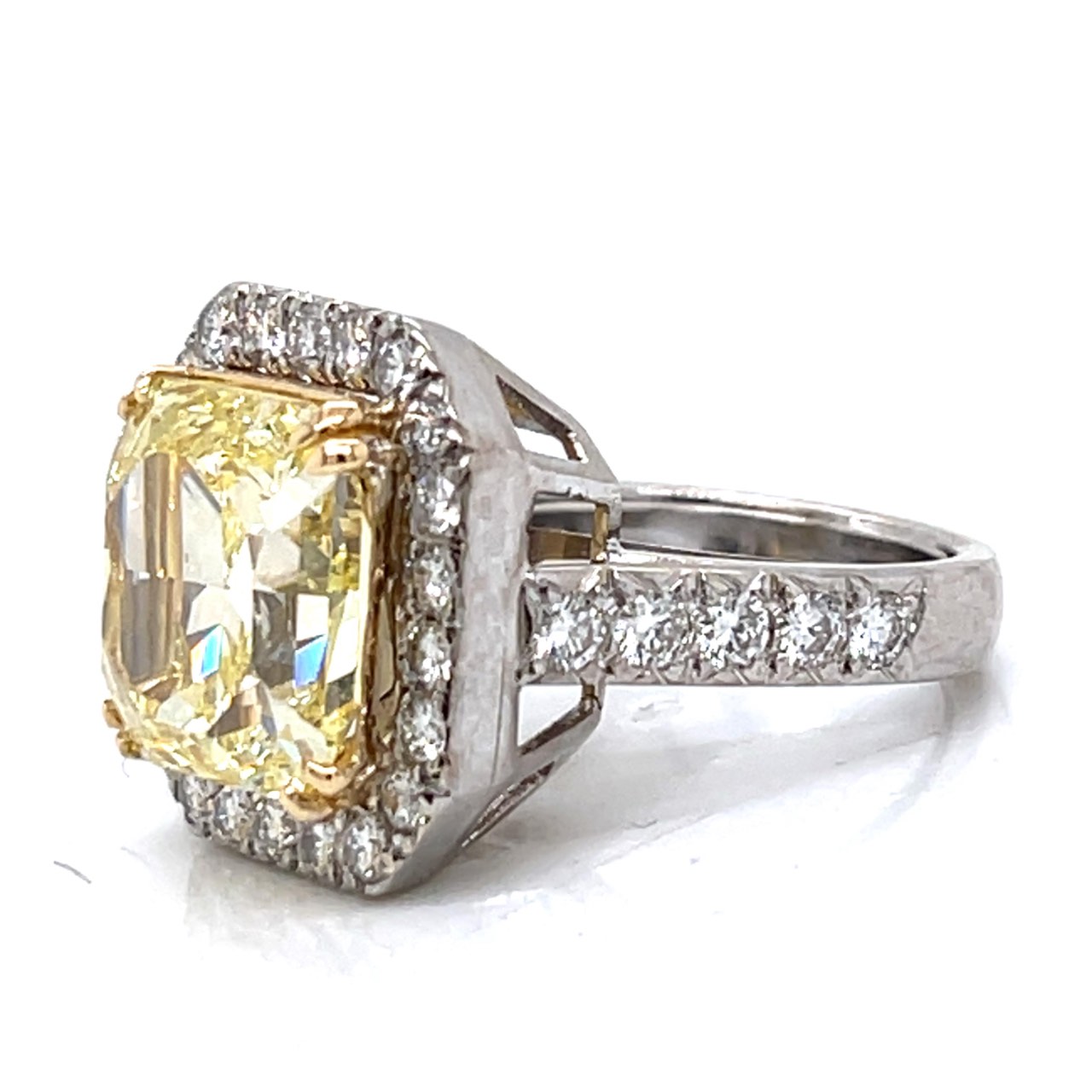 18K White Gold GIA Certified 10.06 Ct. Fancy Intense Yellow Diamond Ring - Image 2