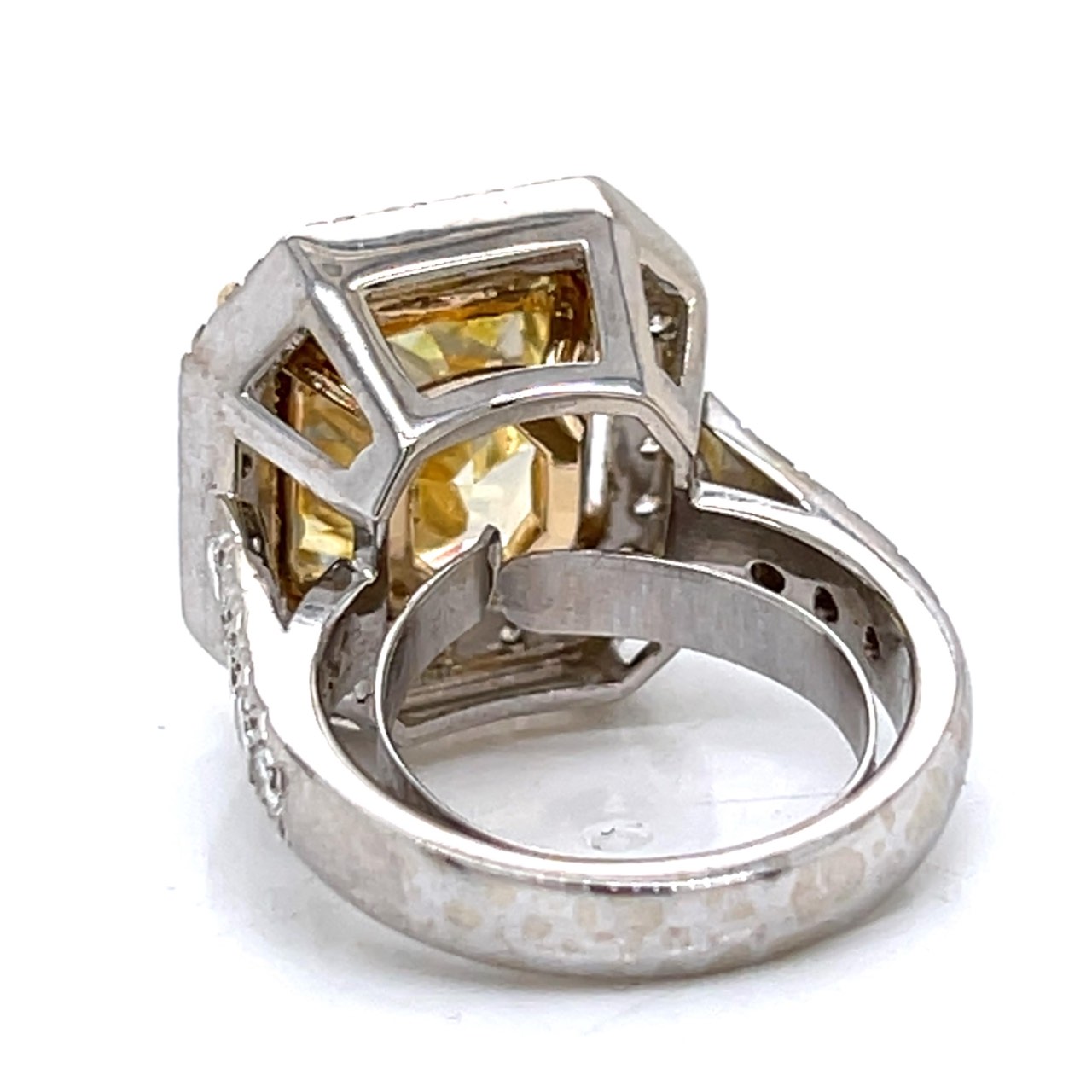 18K White Gold GIA Certified 10.06 Ct. Fancy Intense Yellow Diamond Ring - Image 3