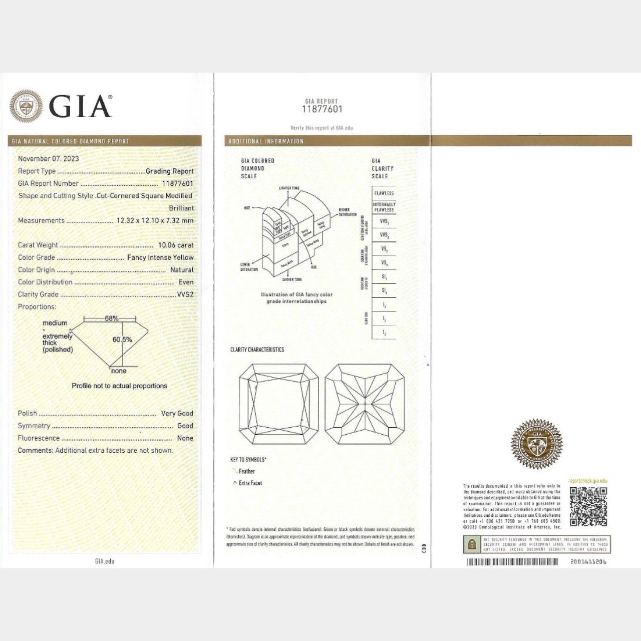 18K White Gold GIA Certified 10.06 Ct. Fancy Intense Yellow Diamond Ring - Image 7