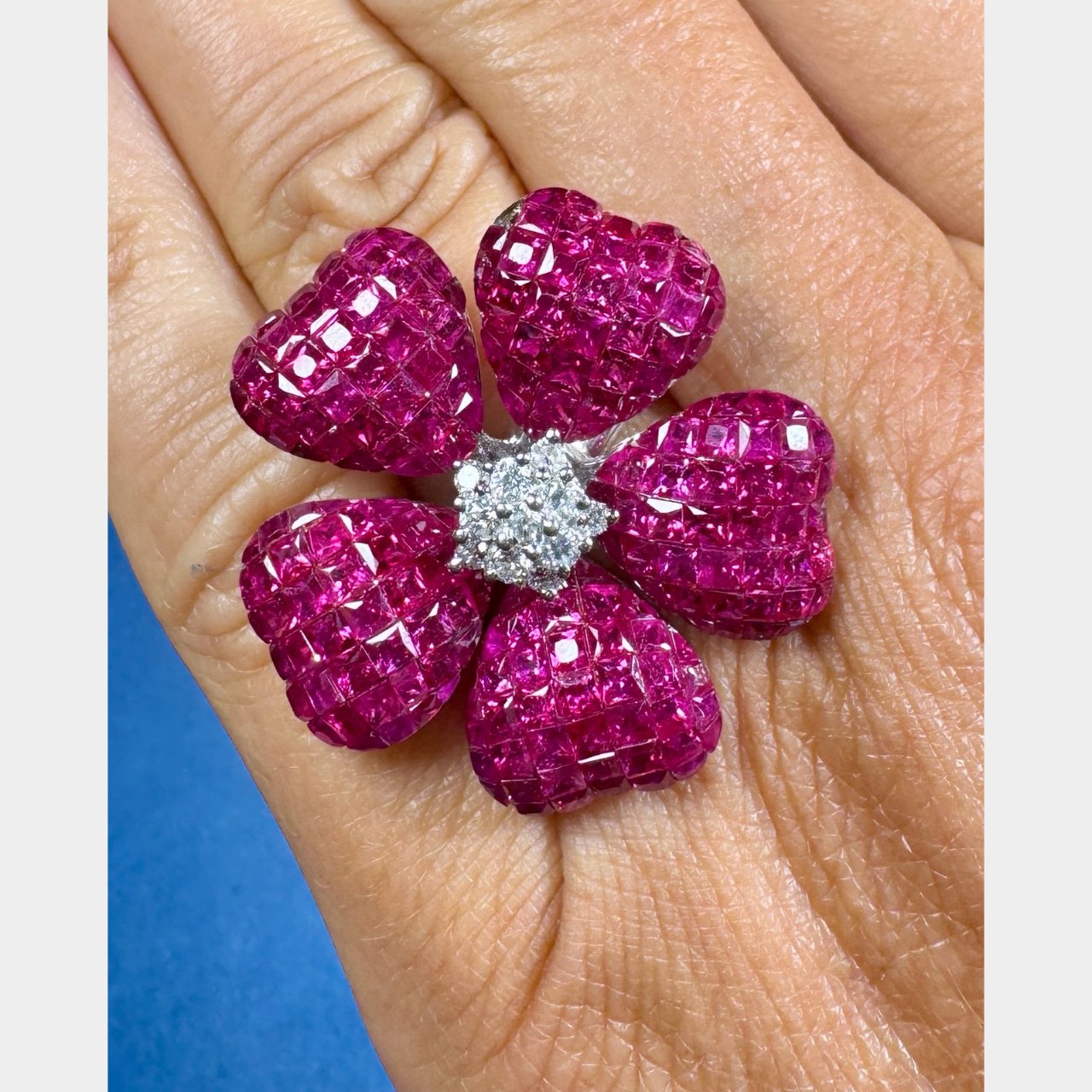 18K White Gold Ruby & Diamond Ring
