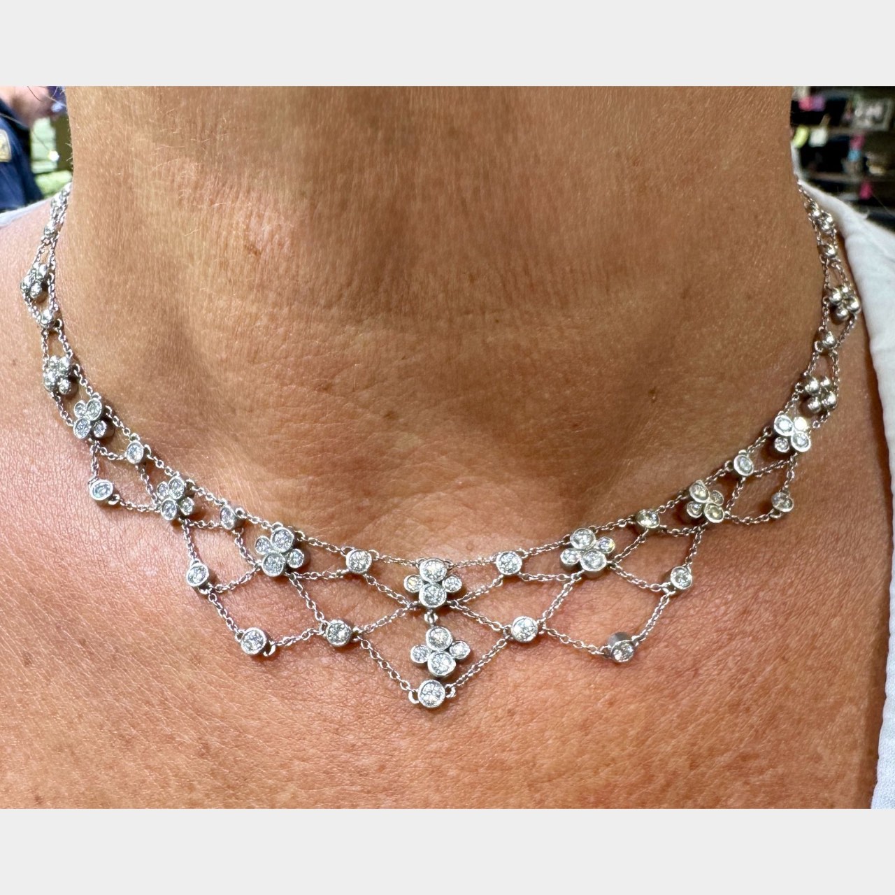 BIRKS 18K White Gold Diamond Necklace