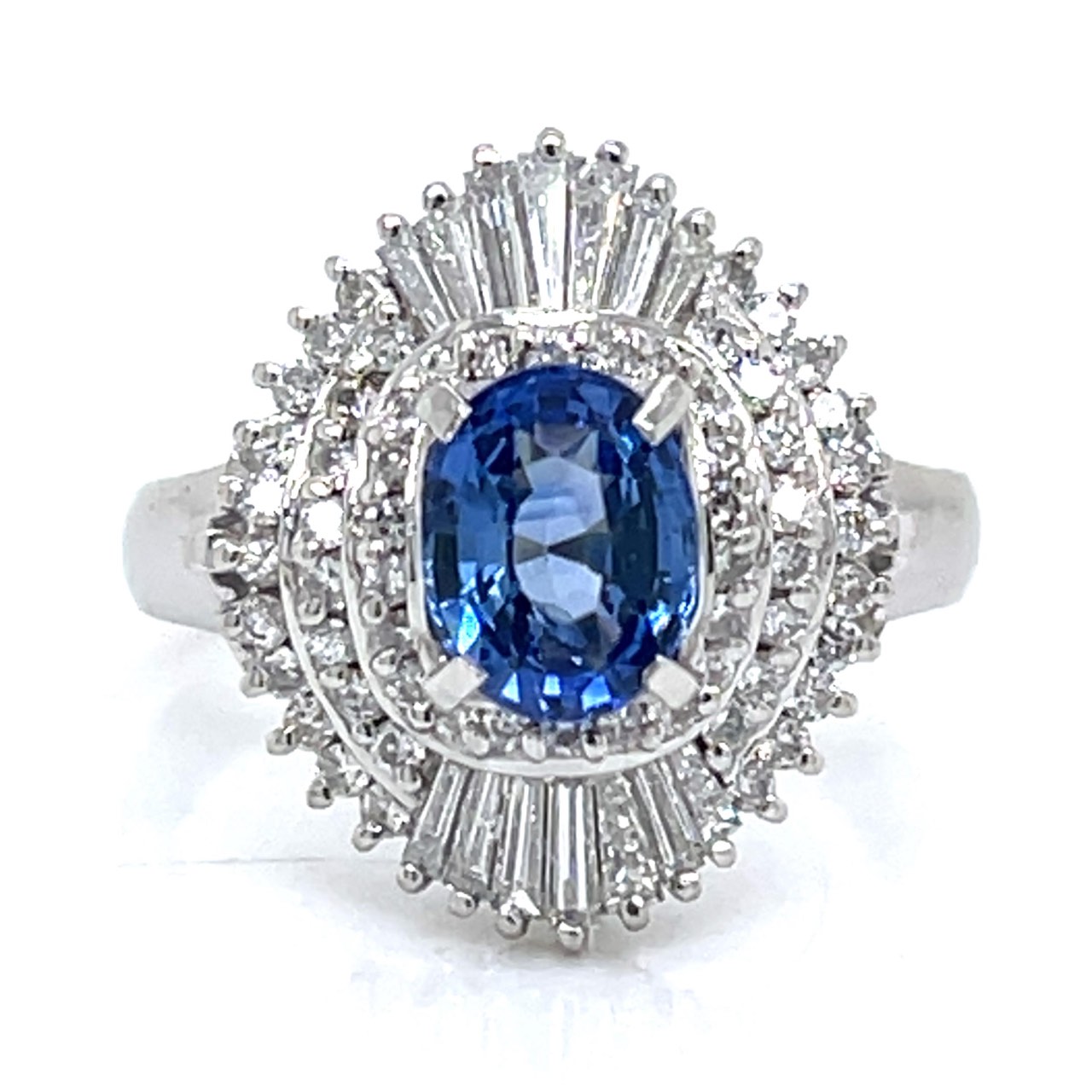 Platinum Sapphire & Diamond Ring