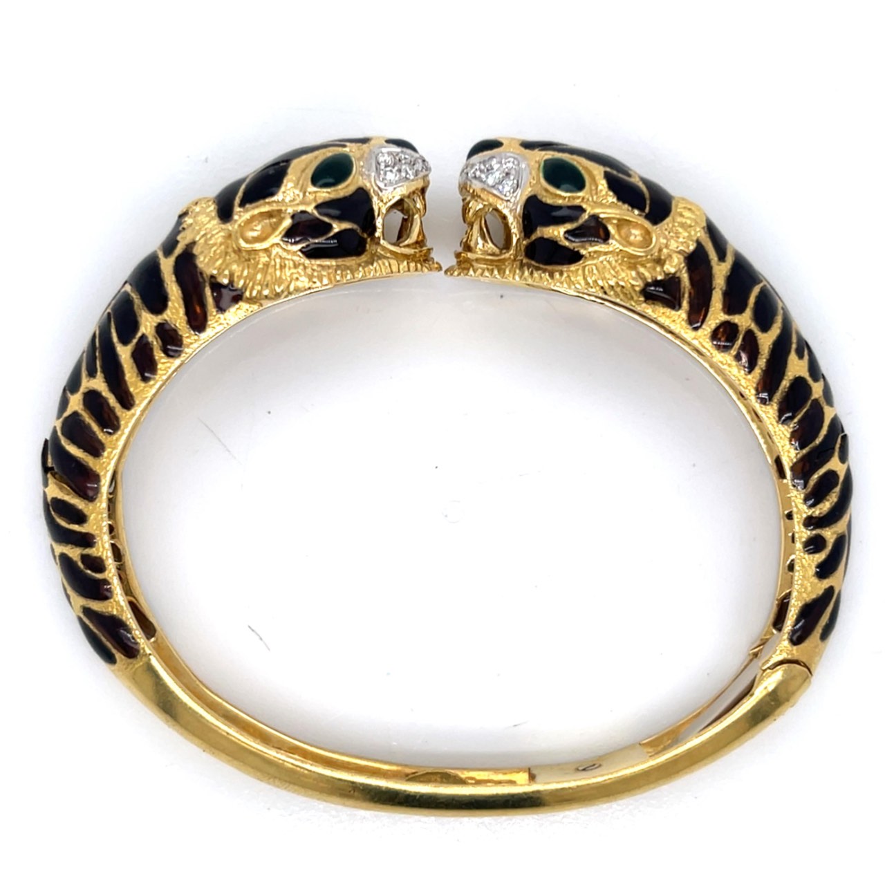 18K Yellow Gold Panther Diamond Bangle