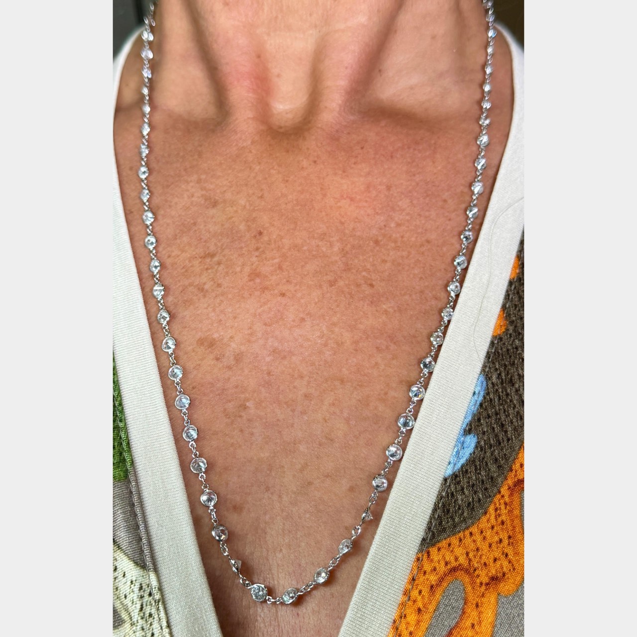 Platinum 16.10 Ct. Diamond by the Yard Necklace - Image 2