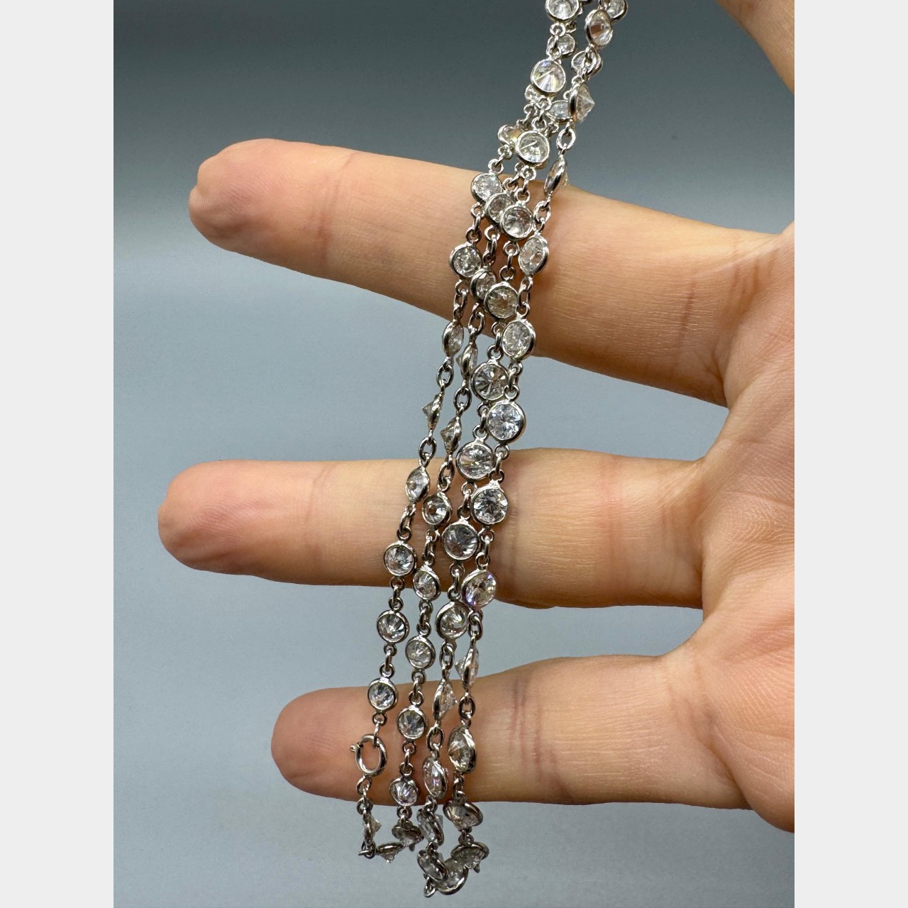 Platinum 16.10 Ct. Diamond by the Yard Necklace - Image 4