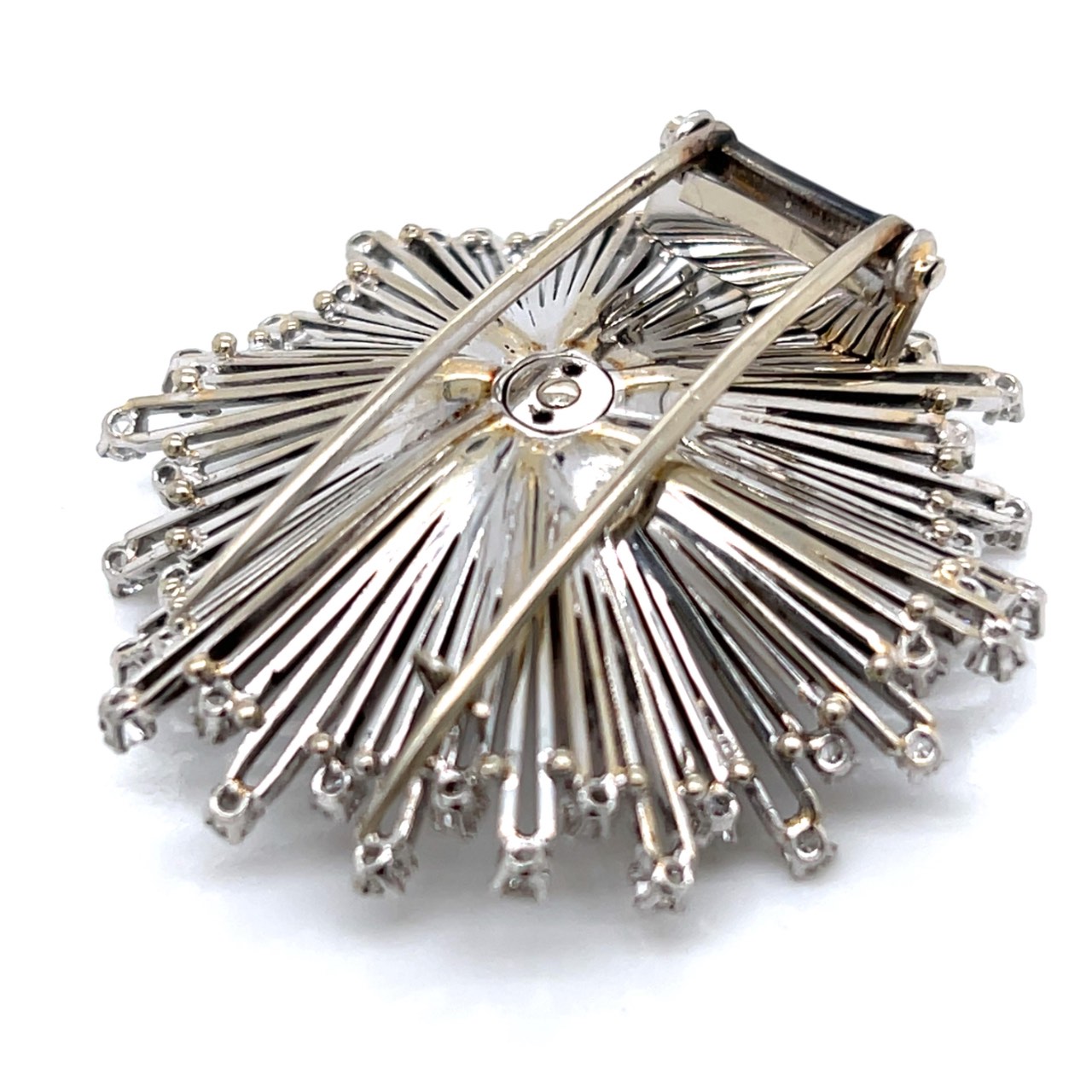 Art Deco Platinum 3.50 Ct. Diamond Starburst Brooch - Image 3
