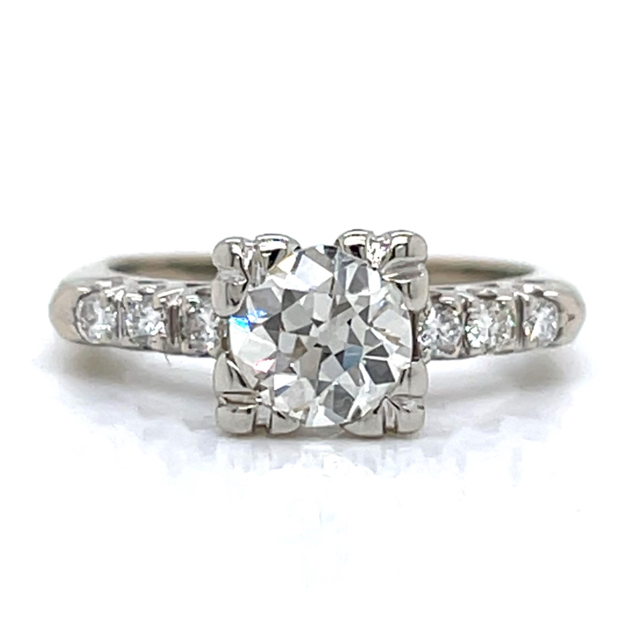 Art Deco 14K White Gold 1.20 Ct. Diamond Engagement Ring