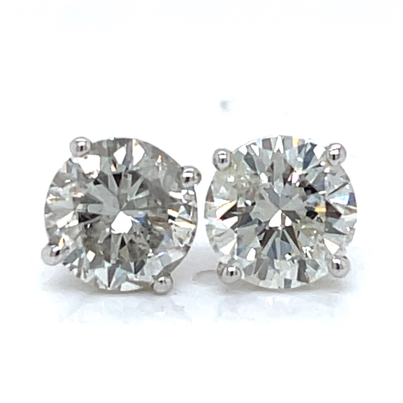 14K White Gold 4.46 Ct. Diamond Stud Earrings