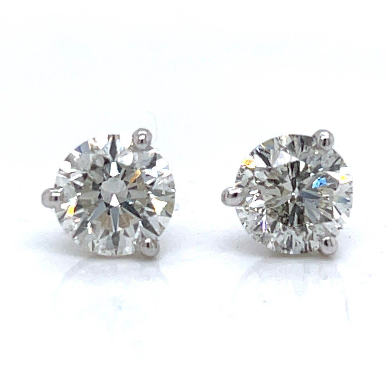 14K White Gold GIA Certified 4.01 Ct. Diamond Stud Earrings