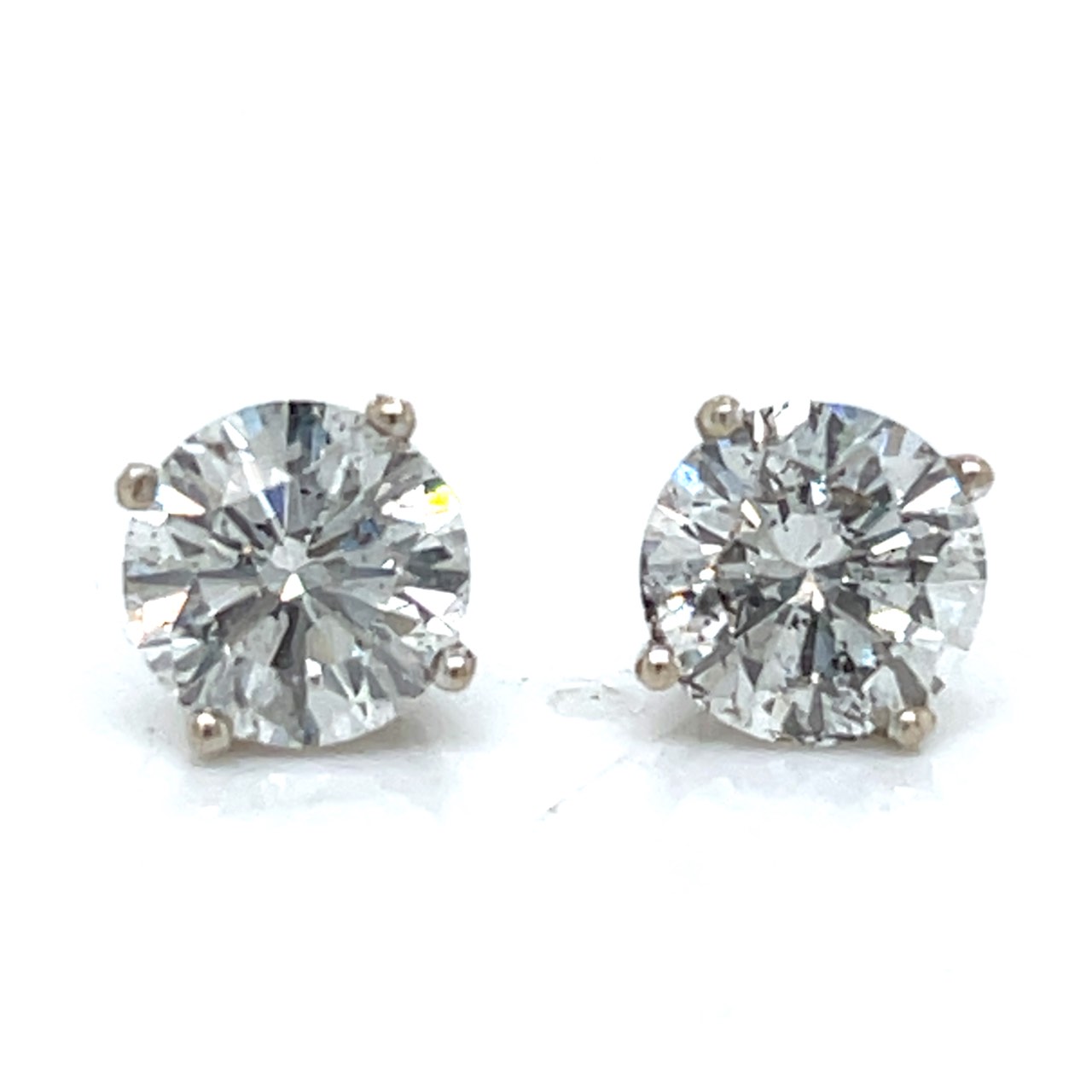 14K White Gold 3.26 Ct. Diamond Stud Earrings