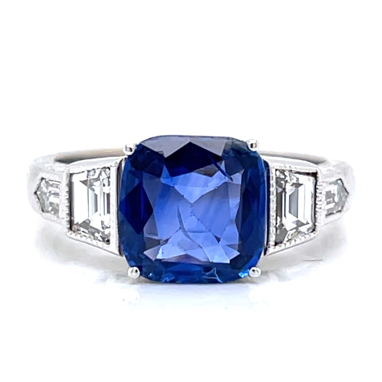 14K White Gold 2.67 Ct. Sapphire & Diamond Ring