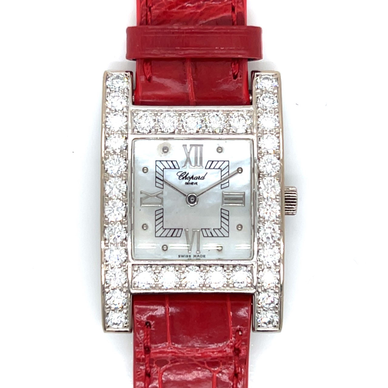 CHOPARD 18K White Gold Diamond H Watch