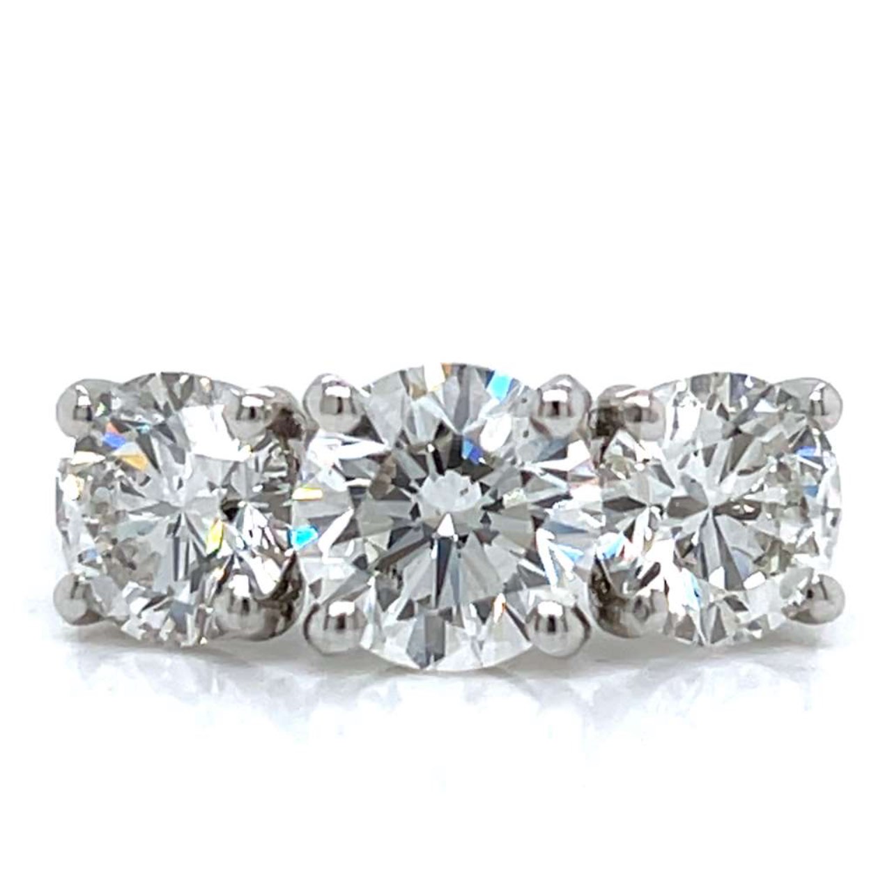 Platinum GIA Certified 3-Stone Diamond Ring
