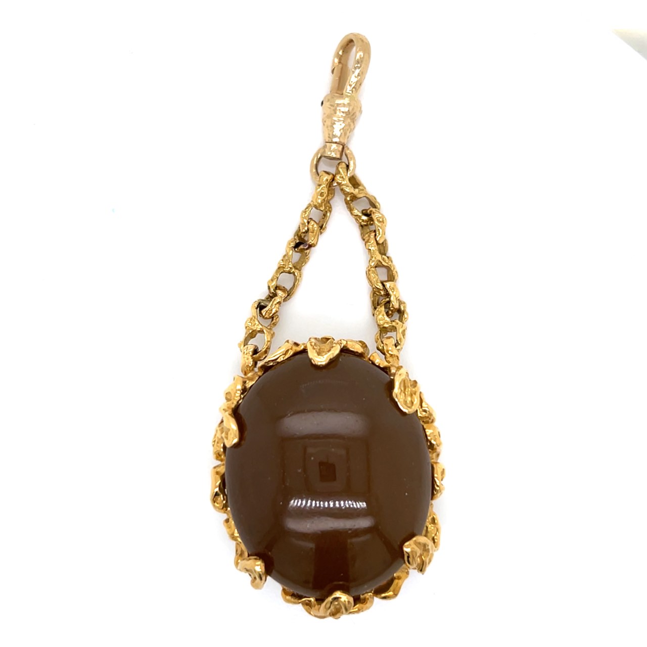 ARTHUR KING 18K & 14K Yellow Gold Chalcedony Pendant