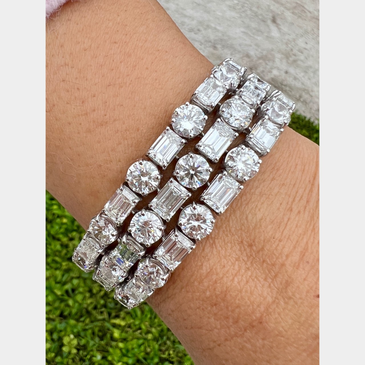 SCHREINER 18K White Gold GIA Certified 75.19 Ct. Diamond Bracelet