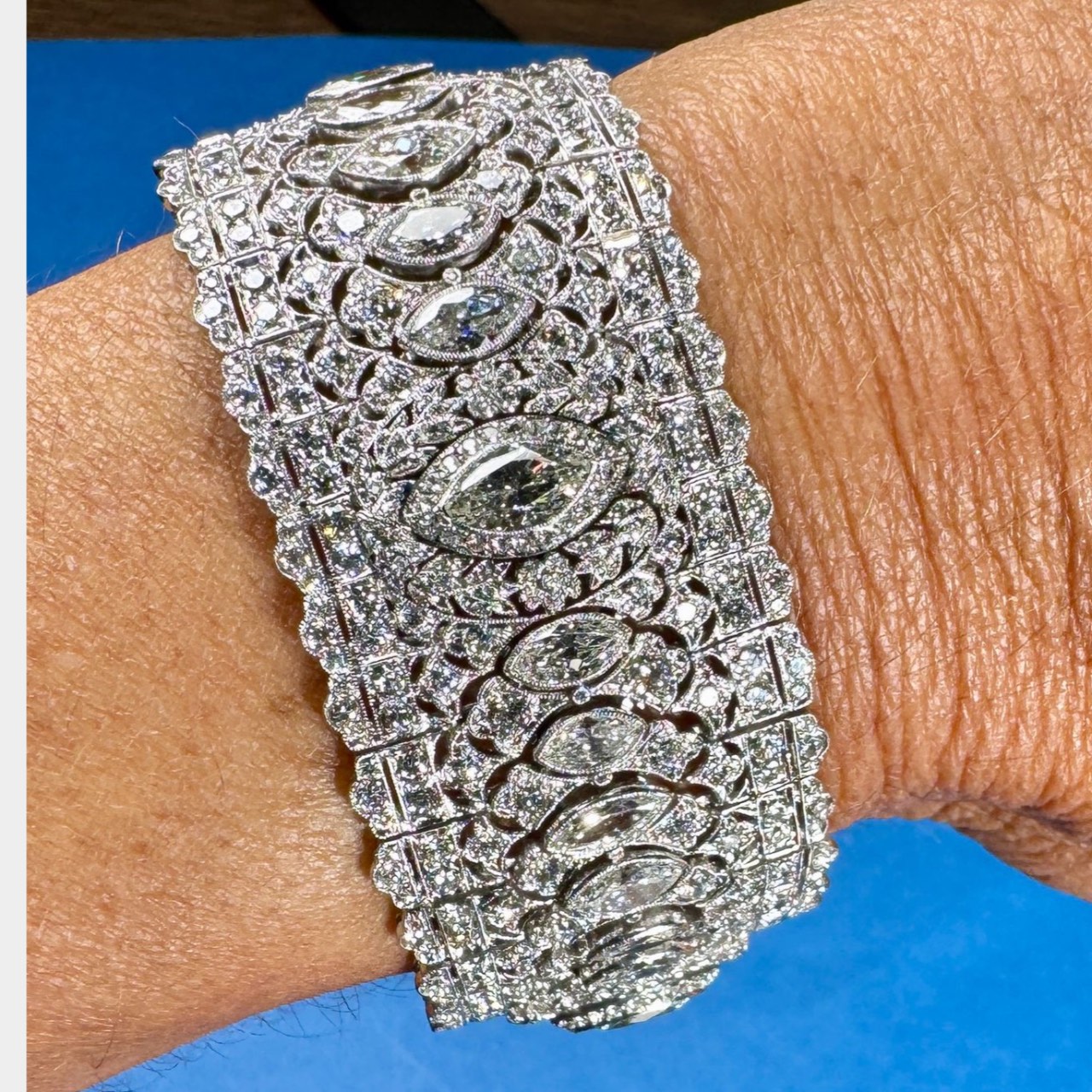 Art Deco Platinum 34.00 Ct. Diamond Bracelet