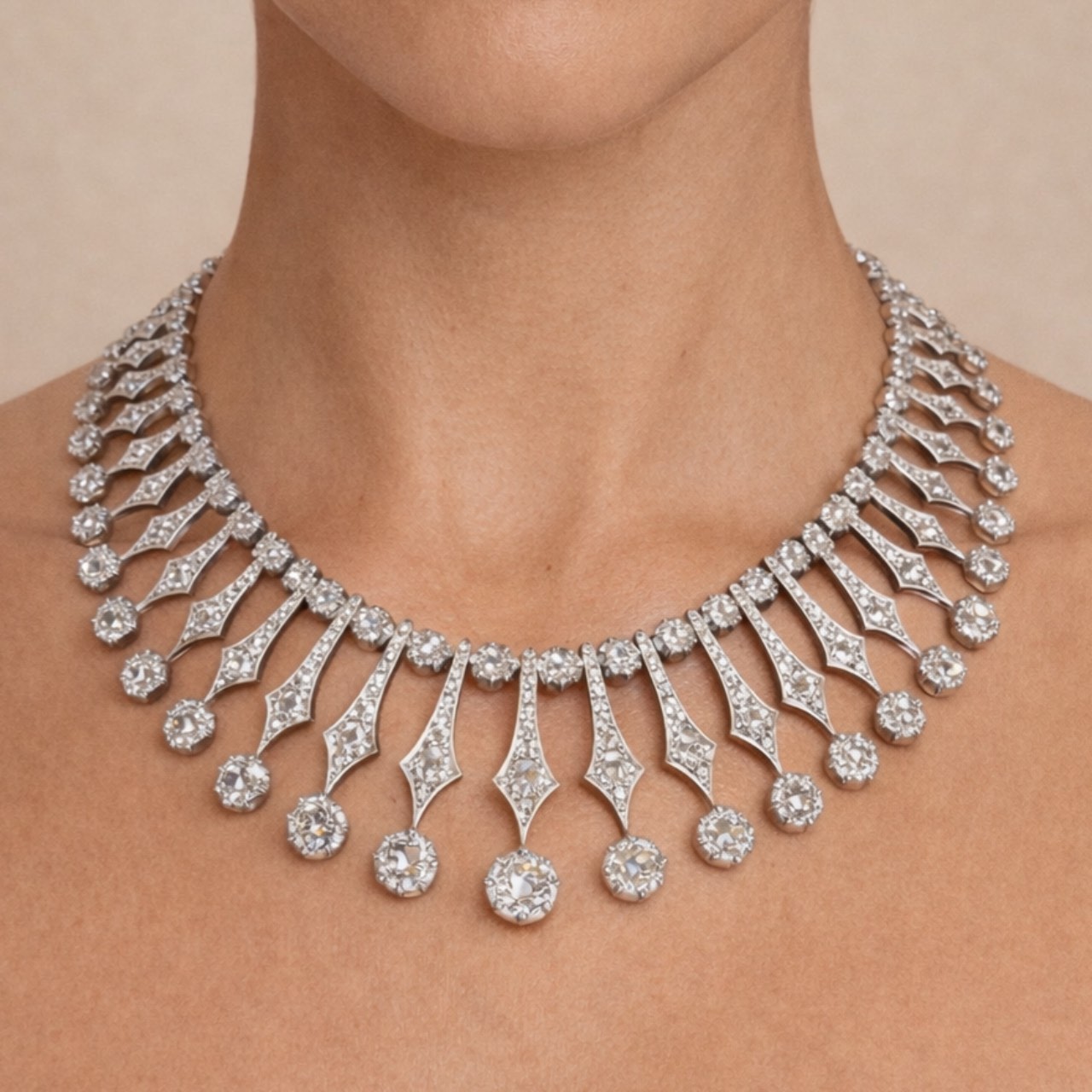 18K White Gold & Platinum 81.00 Ct. Diamond Necklace