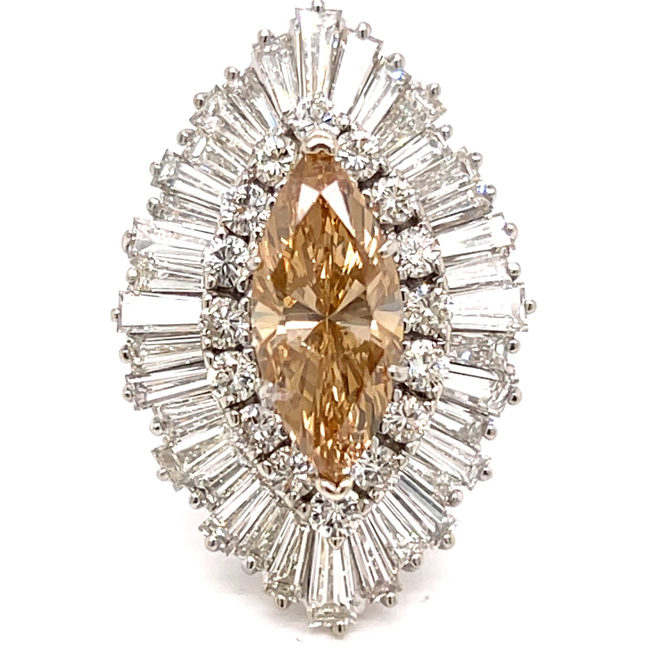 1950’s 14K White Gold 2.83 Ct. GIA Certified Fancy Color Diamond Ring