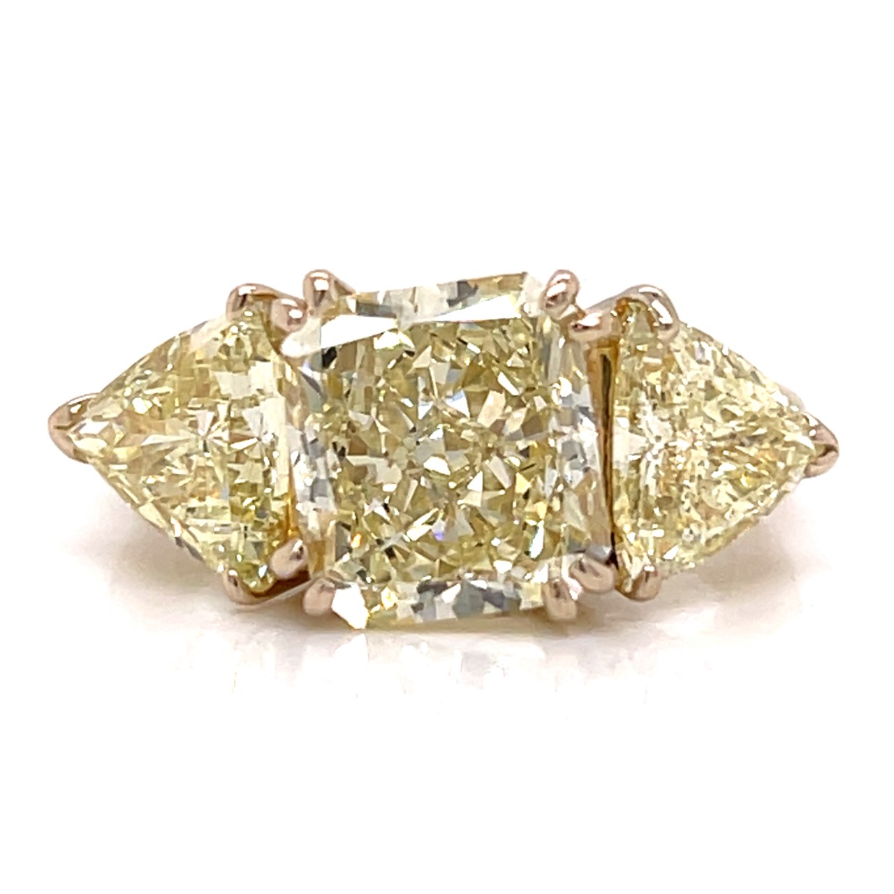 18K White Gold GIA Certified 4.23 Ct. 3-Stone Diamond Ring