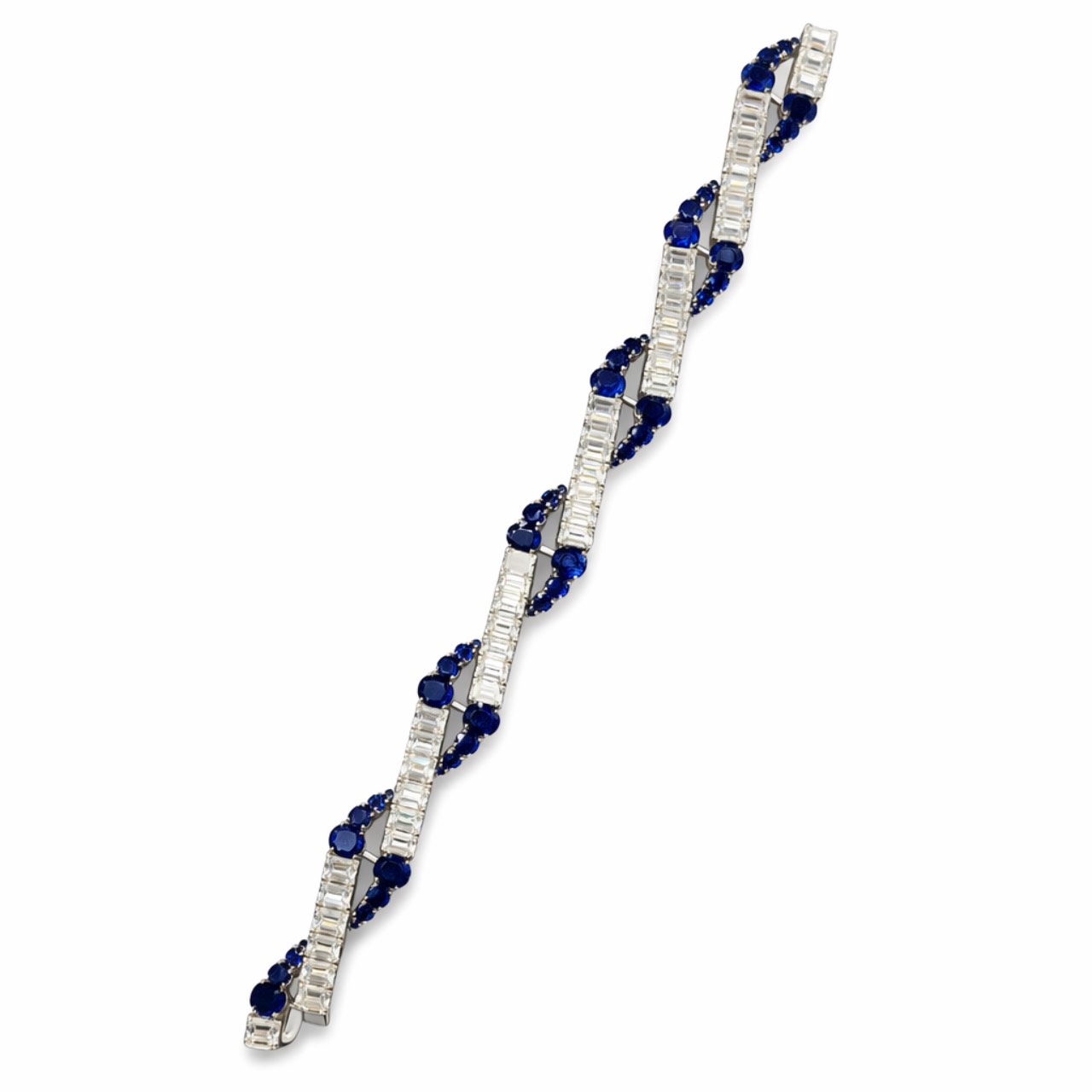 Art Deco Platinum Sapphire and Diamond Bracelet