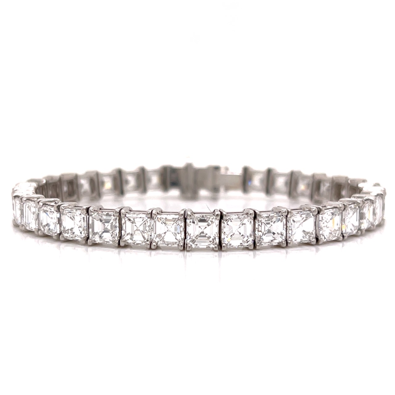 Art Deco Platinum 24.50 Ct. Ascher-cut Diamond Bracelet