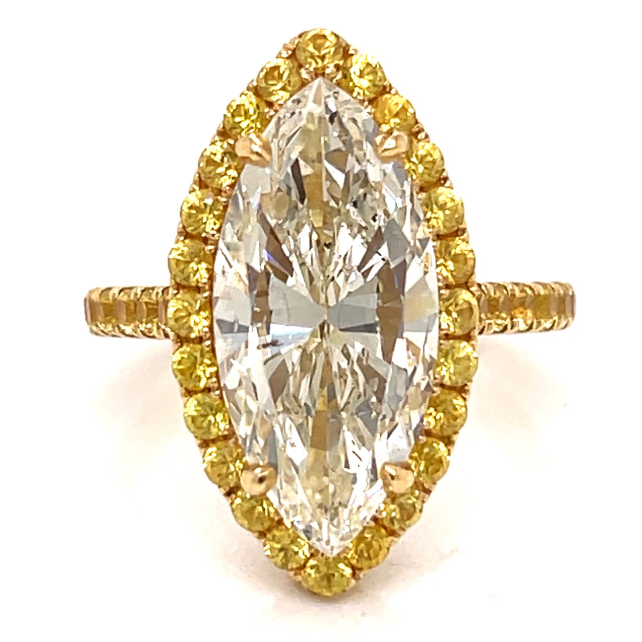 18K Yellow Gold 6.23 Ct. GIA Certified Marquise Diamond Ring