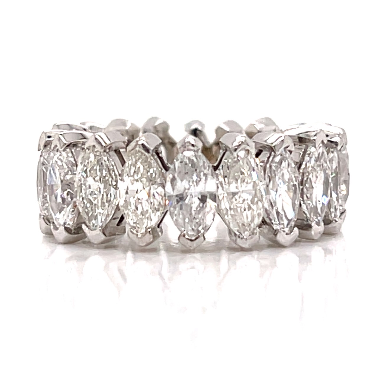 Platinum 7.00 Ct. Marquise Diamond Eternity Ring