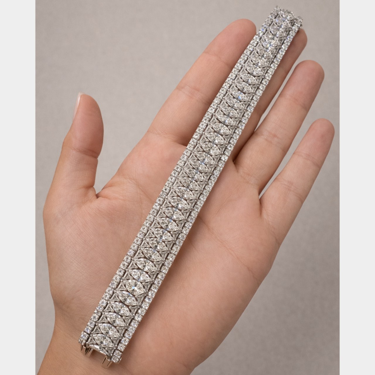 Art Deco Platinum 42.80 Ct. Diamond Bracelet