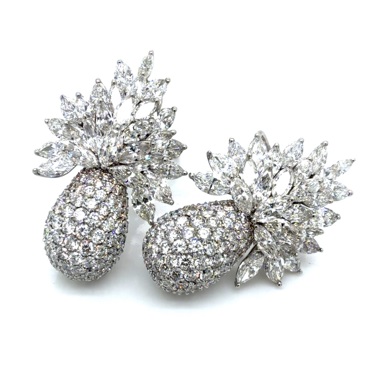 Platinum 37.50 Ct. Diamond Earrings with Interchangeable Bottoms