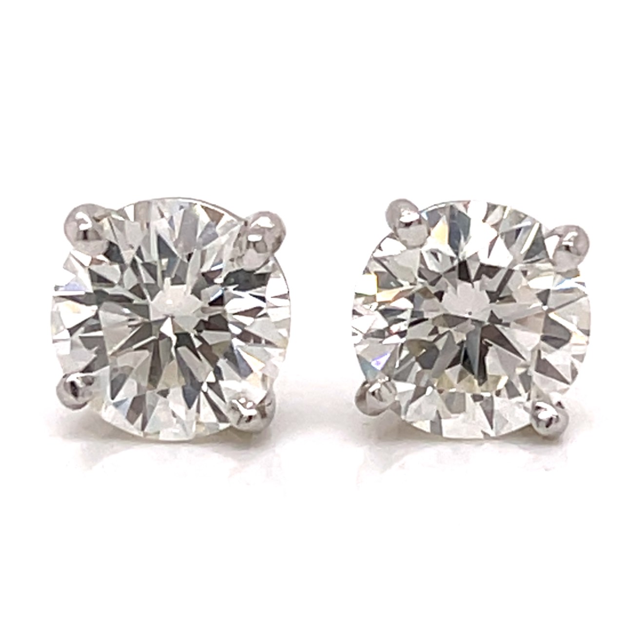 Platinum GIA Certified 2.29 Ct. Diamond Stud Earrings