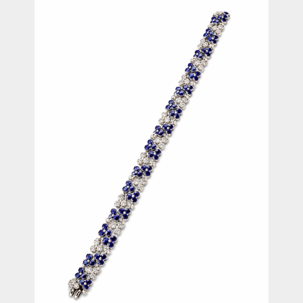 JEAN VITAU Platinum Diamond & Sapphire Bracelet JEAN VITAU Platinum Diamond & Sapphire Bracelet