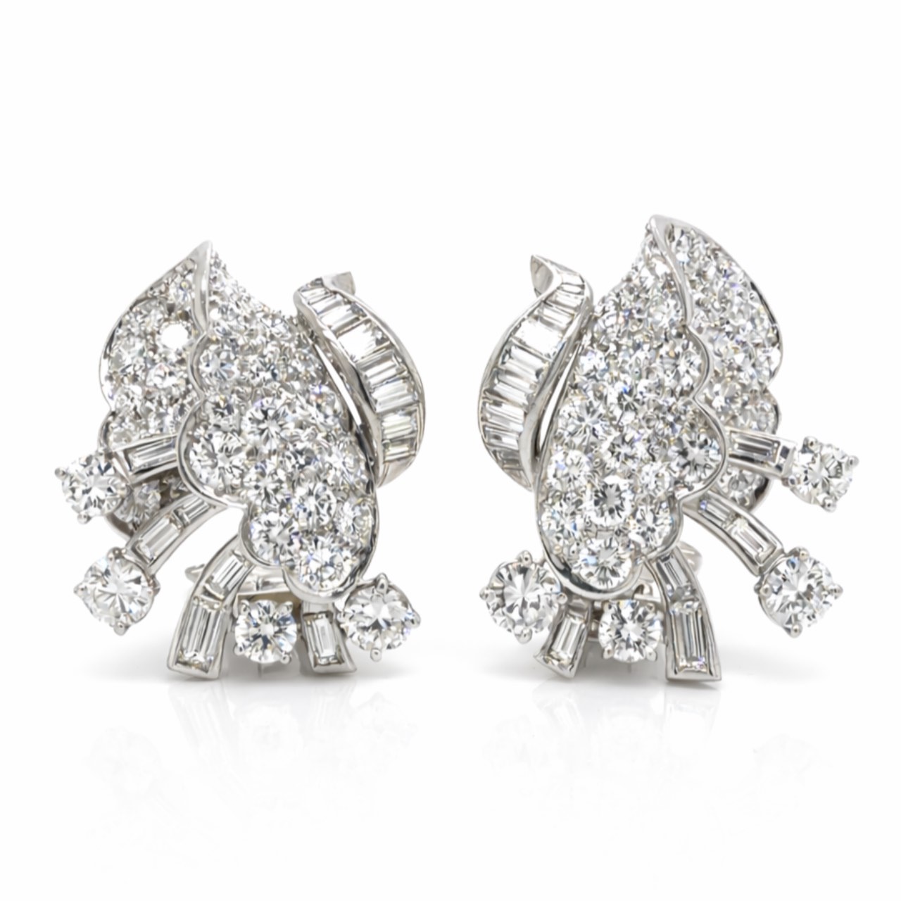 Art Deco Platinum 6.00 Ct. Diamond Earrings Art Deco Platinum 6.00 Ct. Diamond Earrings