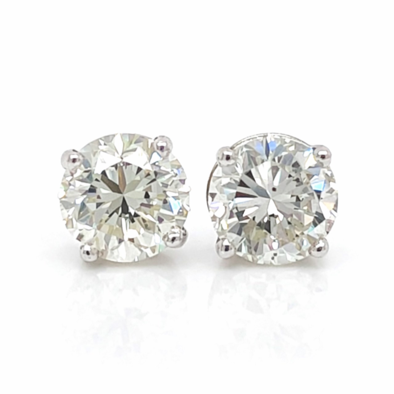 14K White Gold 2.01 Ct. Diamond Stud Earrings
