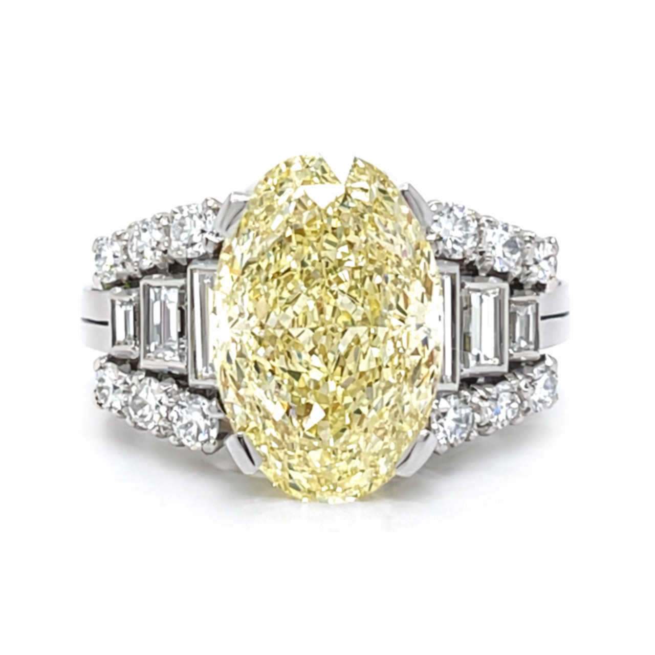 Platinum & 18K White Gold GIA Certified 5.03 Ct. Oval Diamond Ring