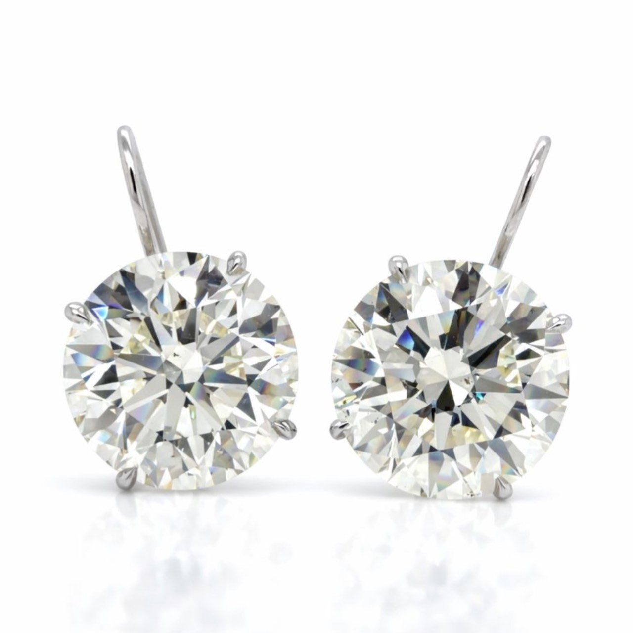 18K White Gold GIA Certified 20.10 Ct. Diamond Earrings