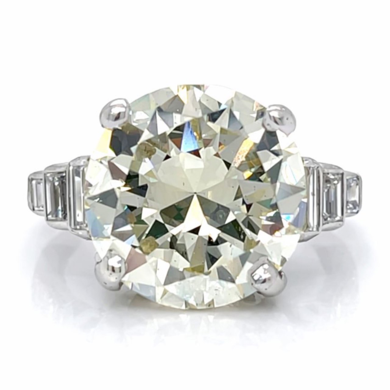 Art Deco Platinum 8.17 Ct. Diamond Ring