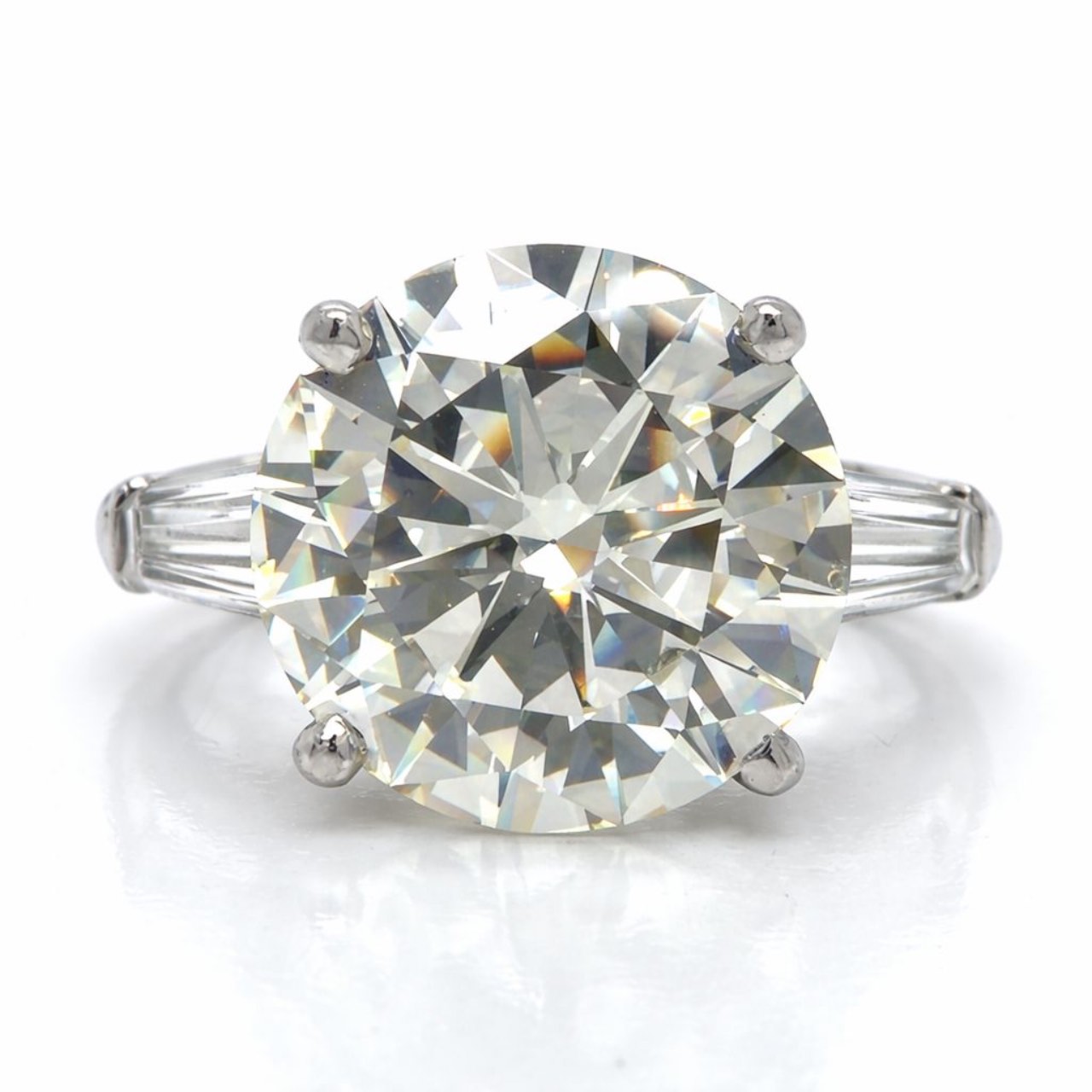 Art Deco Platinum 6.97 Ct. Diamond Ring
