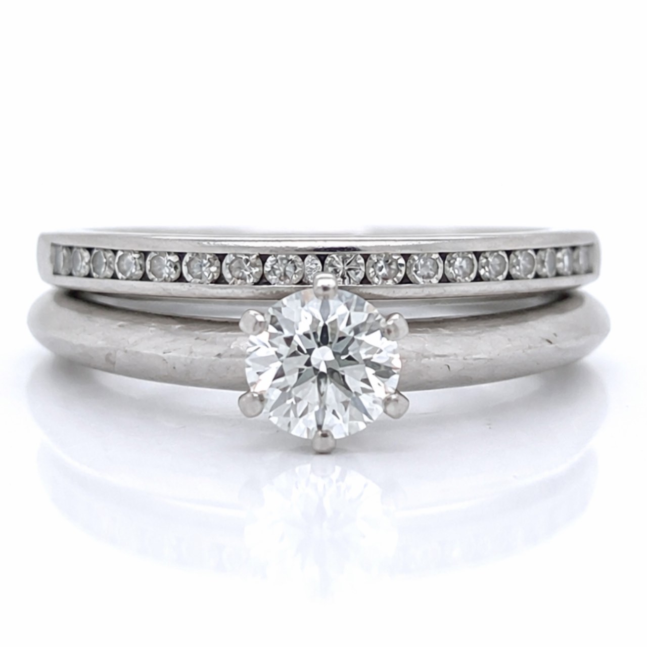 TIFFANY & CO. Platinum Diamond Engagement & Anniversary Ring Set