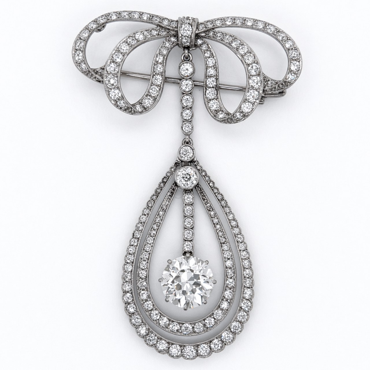 Edwardian Platinum Diamond Brooch