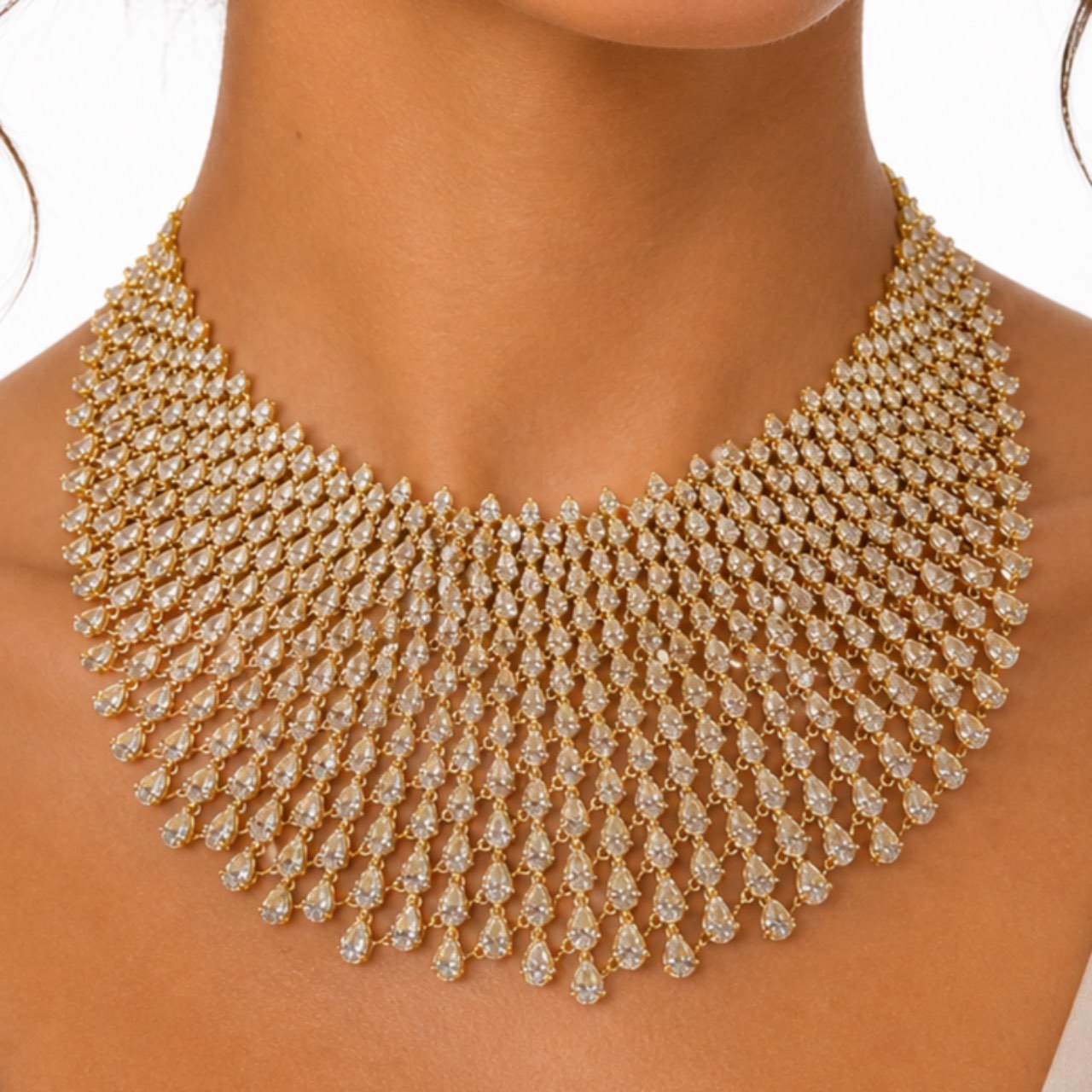 18K Yellow Gold 155.00 Ct. Diamond Necklace