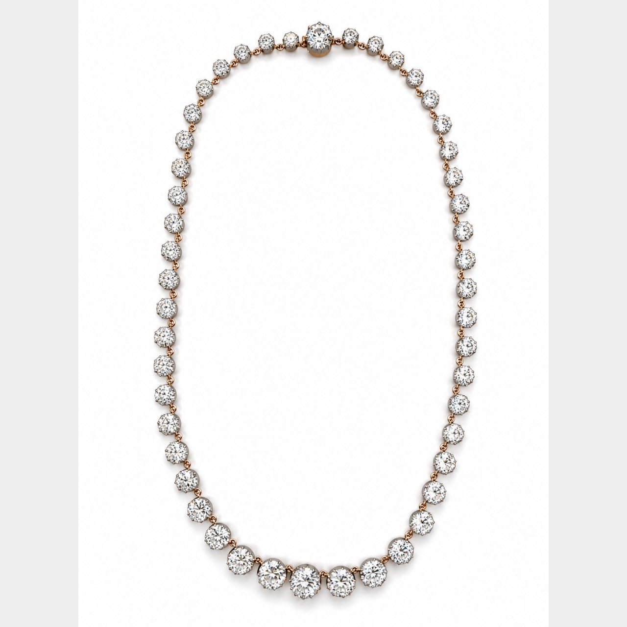 Platinum & 18K Rose Gold 51.45 Ct. Diamond Necklace