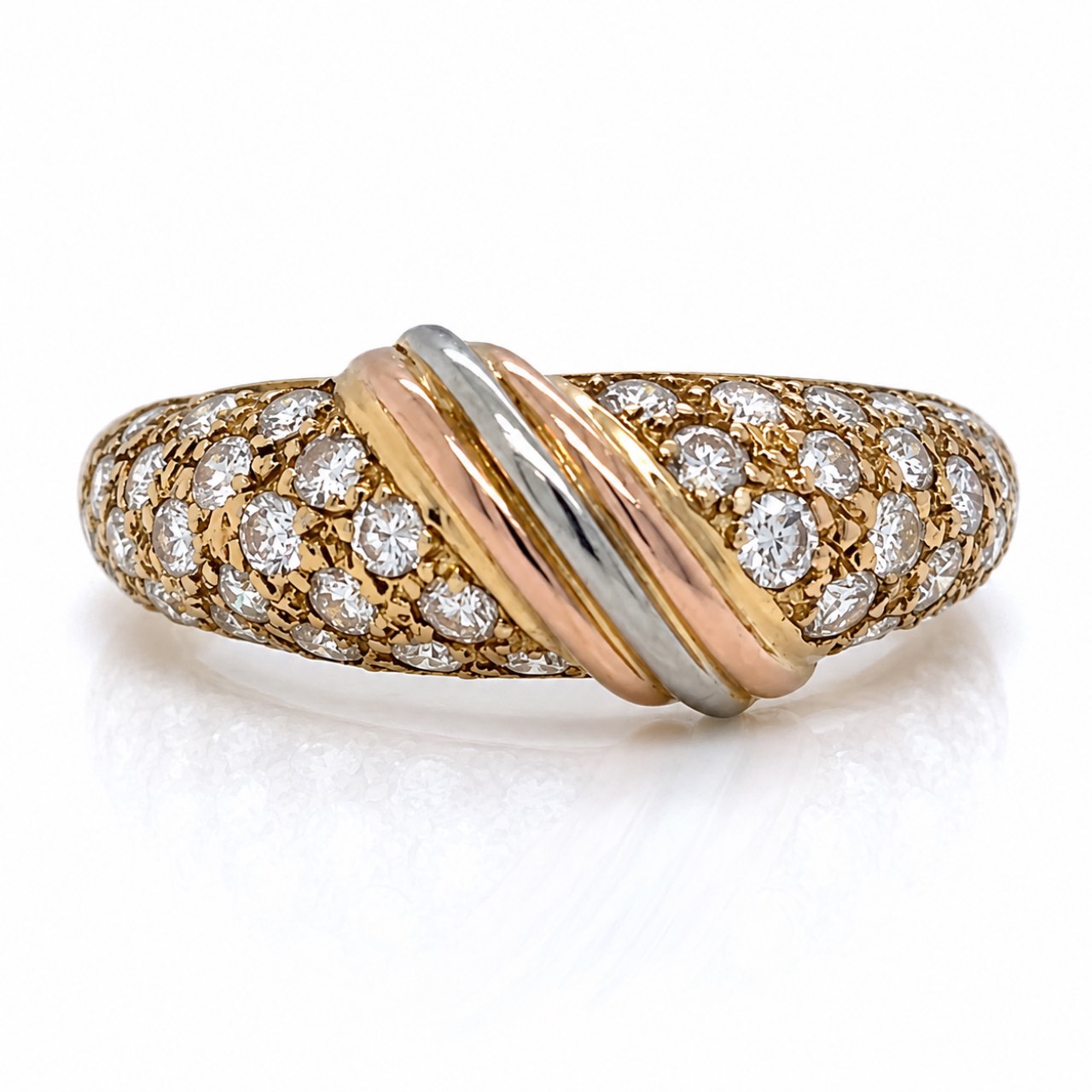 CARTIER 18K Trigold Diamond Ring