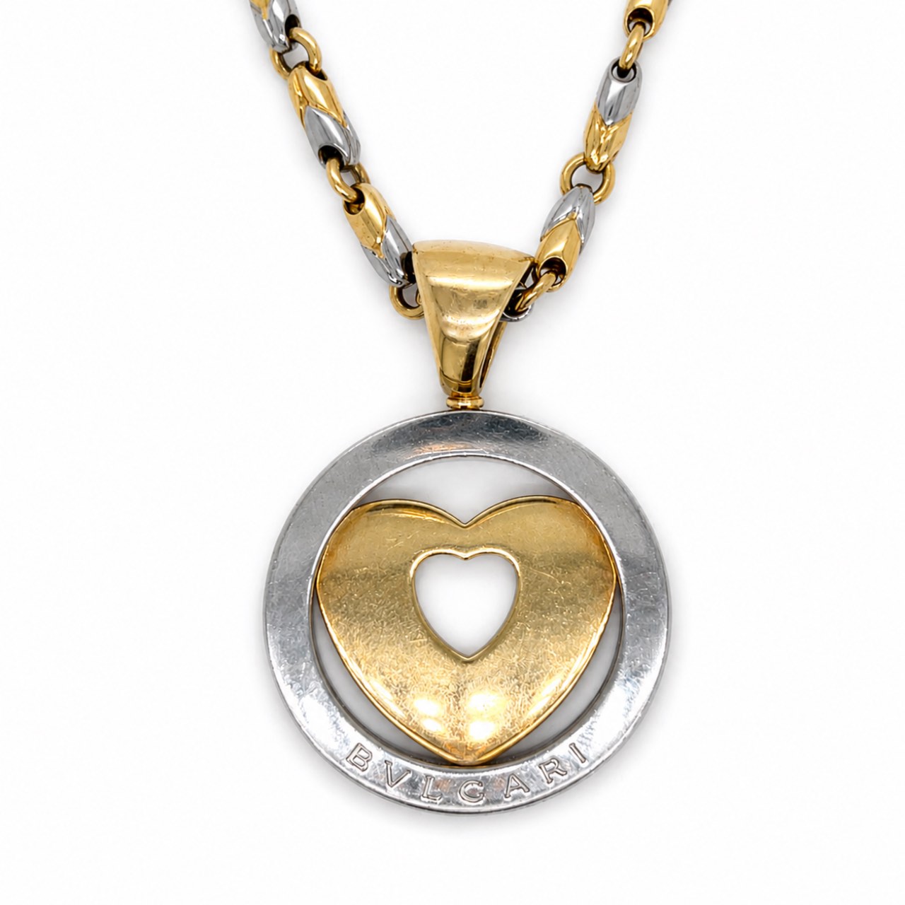 BVLGARI 18K Yellow Gold & Stainless Steel Necklace BVLGARI 18K Yellow Gold & Stainless Steel Necklace