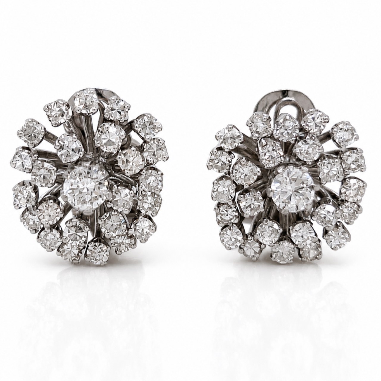 1960’s Platinum 2.75 Ct. Diamond Earrings